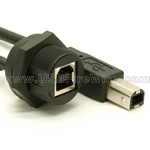 Waterproof USB B Female to B Male Cable