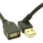 USB 2.0 Left Angle Extension Cable - 45 degree Angle