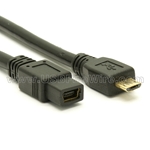 USB 2.0  Micro-B to Mini-B Female Extension Adapter
