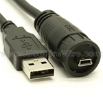 Waterproof USB Cable - Mini-B to A