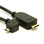 Left Angle Micro to Mini HDMI Cable - Ultra-Thin