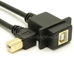 USB 2.0 Left Angle B Extension Cable - Panel Mount
