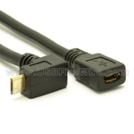 USB 2.0 Up Angle Micro-B to Micro-b Female Extension Cable
