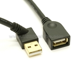 USB 2.0 Right Angle Extension Cable - 45 degree angle