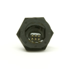 Waterproof USB Coupler - Mini-B Female - Panel Mount - Solder Type