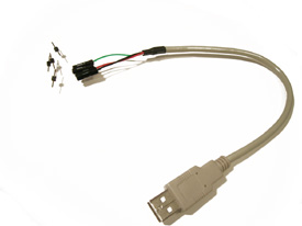 Del 2 27CM F/9 ADVANTECH 1700002204 Cable/Wire, A Cable 25P-2.54 /USB-A 4P F 