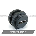 USB 3 Waterproof Coupler - Micro-B  Panel Mount