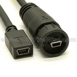 Waterproof USB Mini-B Extension Cable