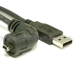 Waterproof USB Left Angle Mini-B Cable