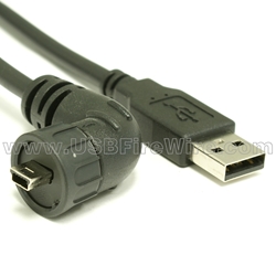 Waterproof USB Right Angle Mini-B Cable