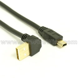 USB 2.0 Up Angle A to Mini-B Cable