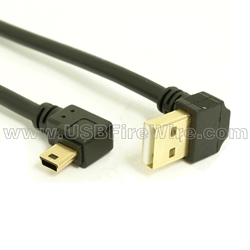 USB 2.0 Angle A to Angle Mini-B cable