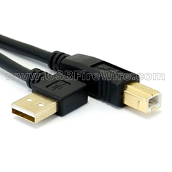 USB 2.0  Left Angle A to B Cable