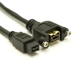 YOUKITTY IEEE 1394b 9P Male to Female Extension Cable 100cm Firewire 800 Mount Screw Type Black 