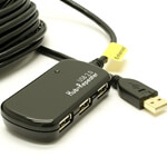 Long USB 2.0 Extension (40 FEET) + 4 Port Hub