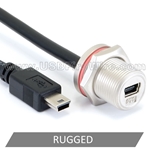 USB 2 Ruggedized Mini-B to Mini-B