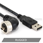 USB 2 Ruggedized Right Mini-B to A