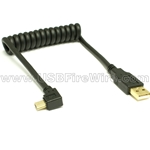 USB 2.0  A to Left Angle Mini-B cable