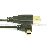 USB 2.0 A to Left Angle Mini-B Cable - Ultra-Thin