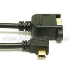 USB 2.0 Left Angle Mini-B to B Male Extension Cable - Panel Mount