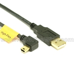 USB 2.0 A to Right Angle Mini-B Cable - High-Flex