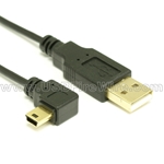 USB 2.0 A to Right Angle Mini-B Cable -Ultra-Thin