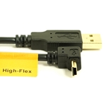 USB 2.0 A to Up Angle Mini-B Cable - High-Flex