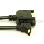 USB 2.0 Down Angle Mini-B to B Female Extension Cable - Panel Mount