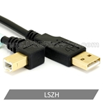 USB 2.0 A to Right Angle B Cable - LSZH