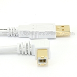 USB 2 A to Right B (White Cable)