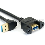 USB 3.0 Extension - A Panel Mount - Down Angle