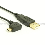 USB 2.0 A to Left Angle Micro-B Cable - Ultra-Thin