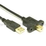 USB 2.0 A Male to B Male Extension Cable - Panel Mount