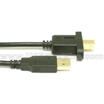 USB 2.0 A Male to B Male Extension Cable - Panel Mount