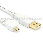 USB 2 A to Micro B (White Cable)