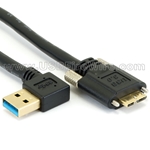 USB 3.0 Right Angle A to Locking Micro-B