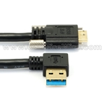 USB 3.0 Right Angle A to Locking Micro-B