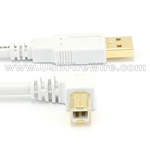 USB 2 A to Left B (White Cable)