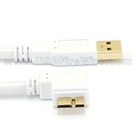 USB 3 Left Micro-B to A (White Cable)