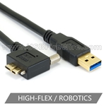 USB 3.0 A to Left  Locking Micro-B - High-Flex