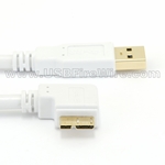 USB 3 Right Micro-B to A (White Cable)