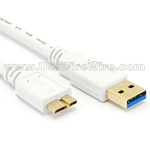 USB 3 Micro-B to A<br> (White Cable)