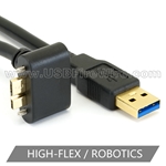 USB 3.0 A to Up Angle Locking Micro-B - High-Flex