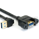USB 3.0 Extension - A Panel Mount - Up Angle