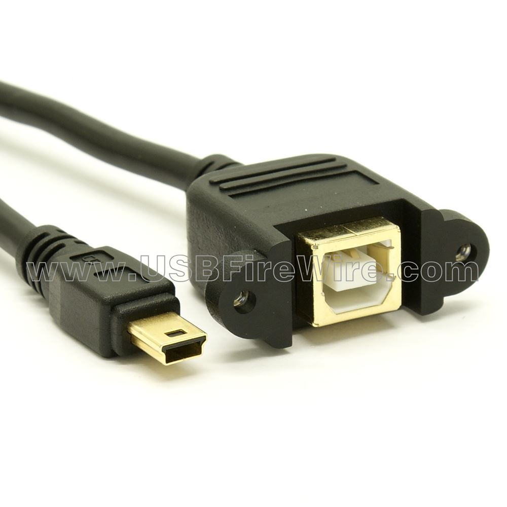 motor Watchful Enig med USB 2.0 Mini-B to B Female Extension Cable - Panel Mount - 877.522.3779 -  USBFireWire.com