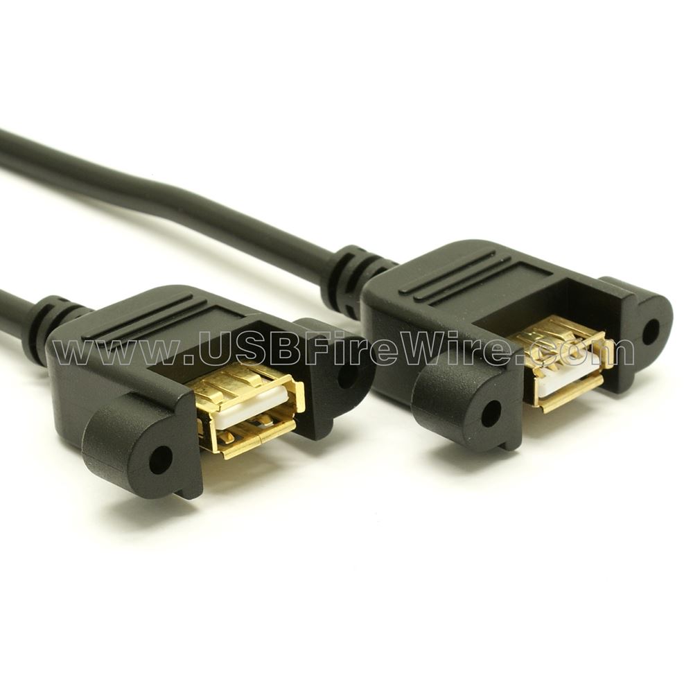 USB 2.0 Dual Panel Mount Extension Cable - 877.522.3779