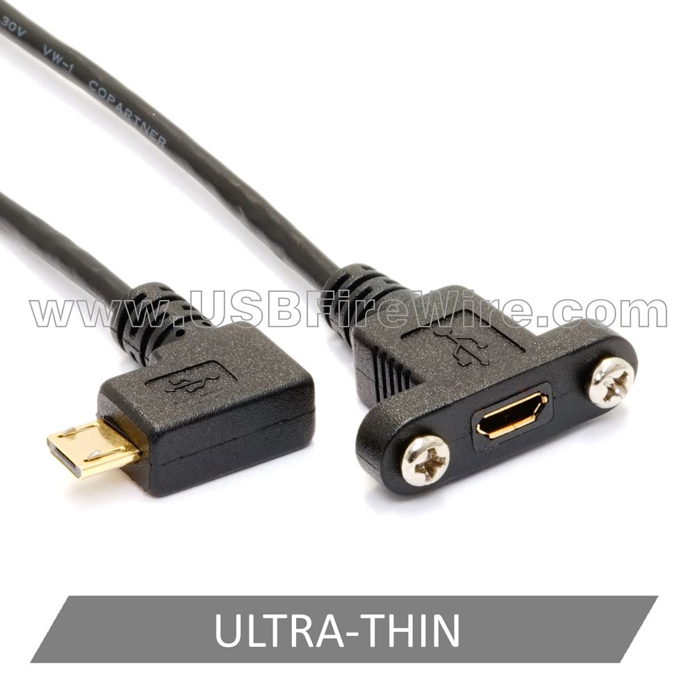 Right Angle Micro USB Cable - USB 2.0 A-Male to Micro B - Sixfab