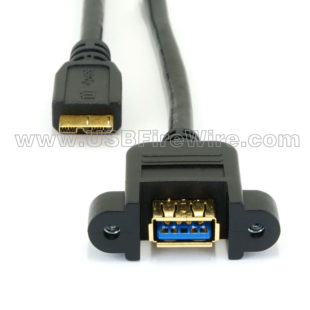 Panel-Mount USB 3.0 Type-B to Micro-B Cable -- DataPro