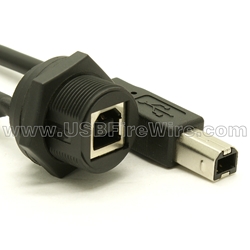 Waterproof USB B Female to B Male Cable