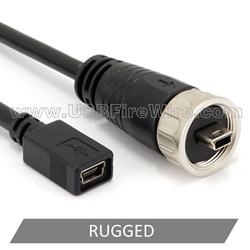 USB Ruggedized / Waterproof Mini-B Extension Cable